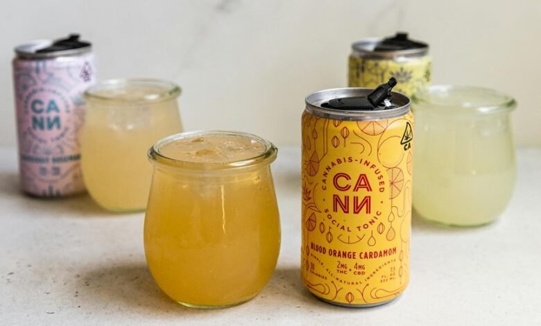 cannabidiol infused beverage can